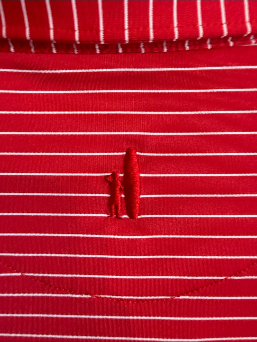 Johnnie-O Beau Performance Jersey Polo Red White Stripe UPF 50 Shirt Size XL - Picture 9 of 13